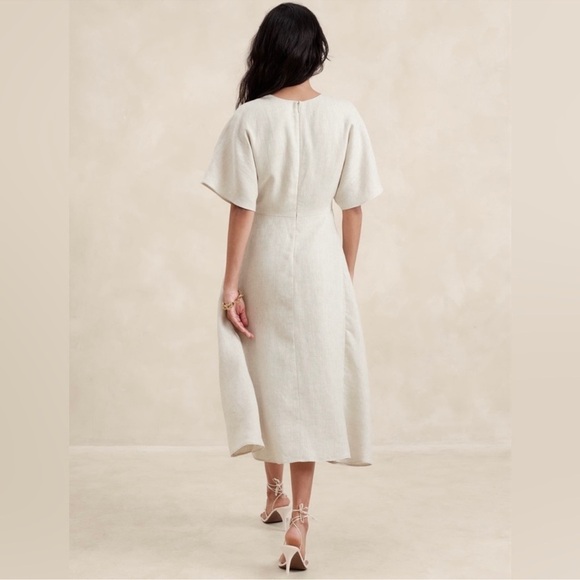 NWT! Banana Republic Navy Maya Linen Midi Dress - Multiple Sizes 🦋 - Picture 2 of 8